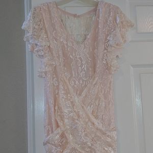 Ala Carte lace peach formal dress